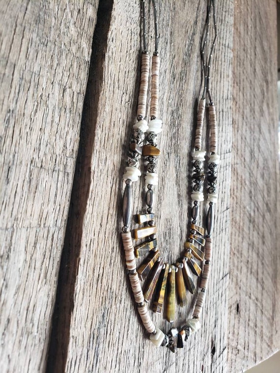 Handmade Native American Tigers Eye Heishi Bead L… - image 8