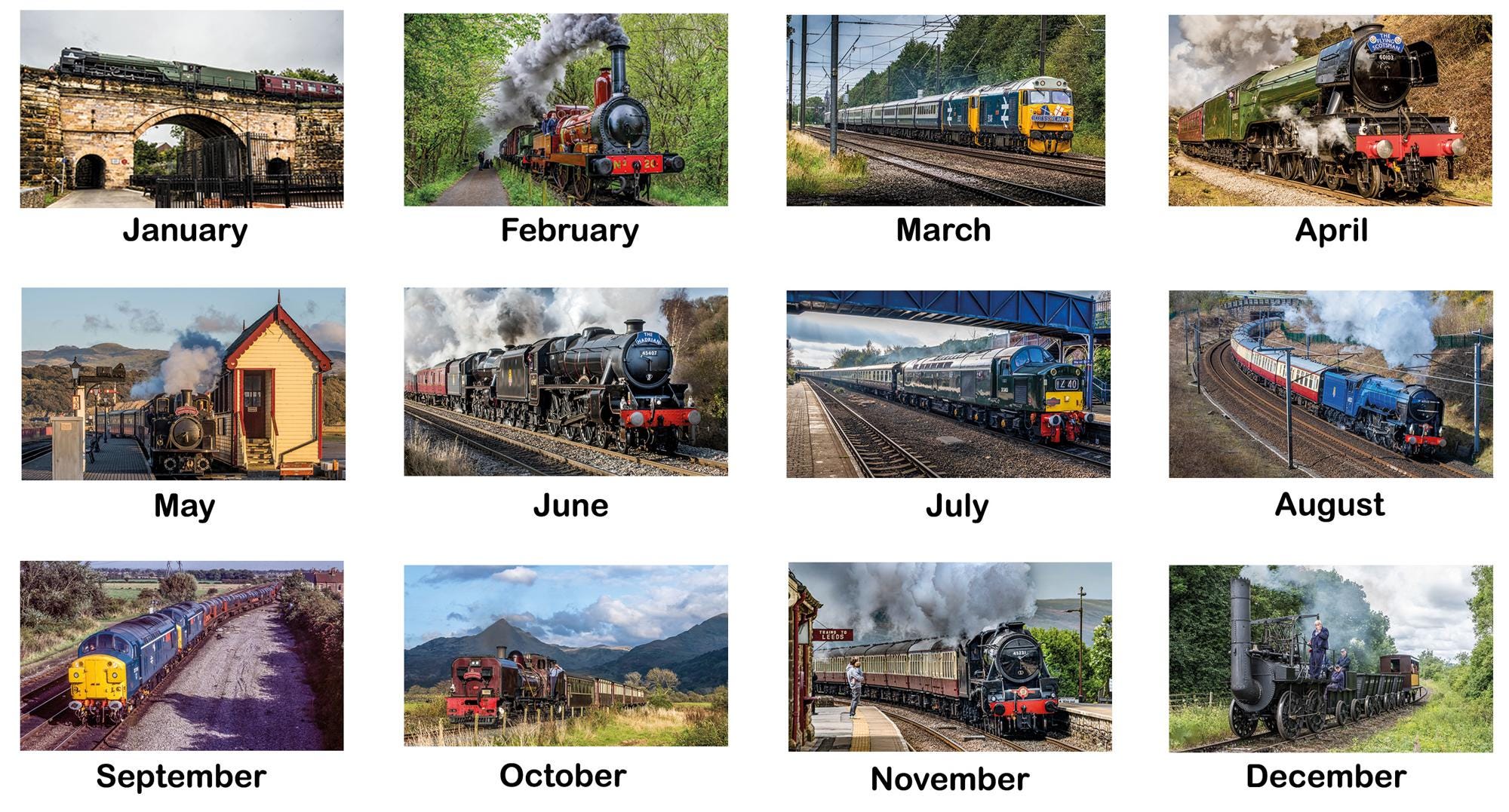 Vintage Railway Posters, 2026 A4 Wall Calendar By Carousel Calendars | The Collectors Company