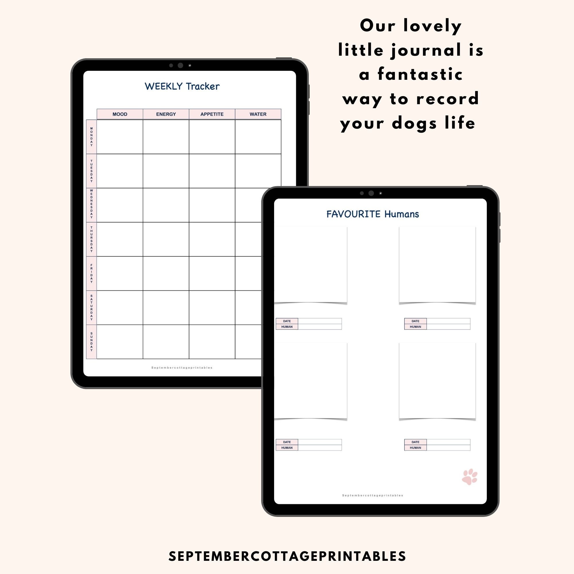 Digital Pet Dog Journal My Pet Journal Digital Dog Journal Etsy