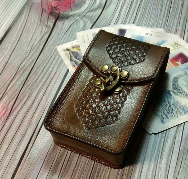 Brown Tarot Card Case Tarot Leather Case Tarot Cards Etsy