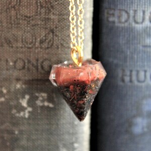 Orgonite Diamond Shaped Necklace- Red Agate