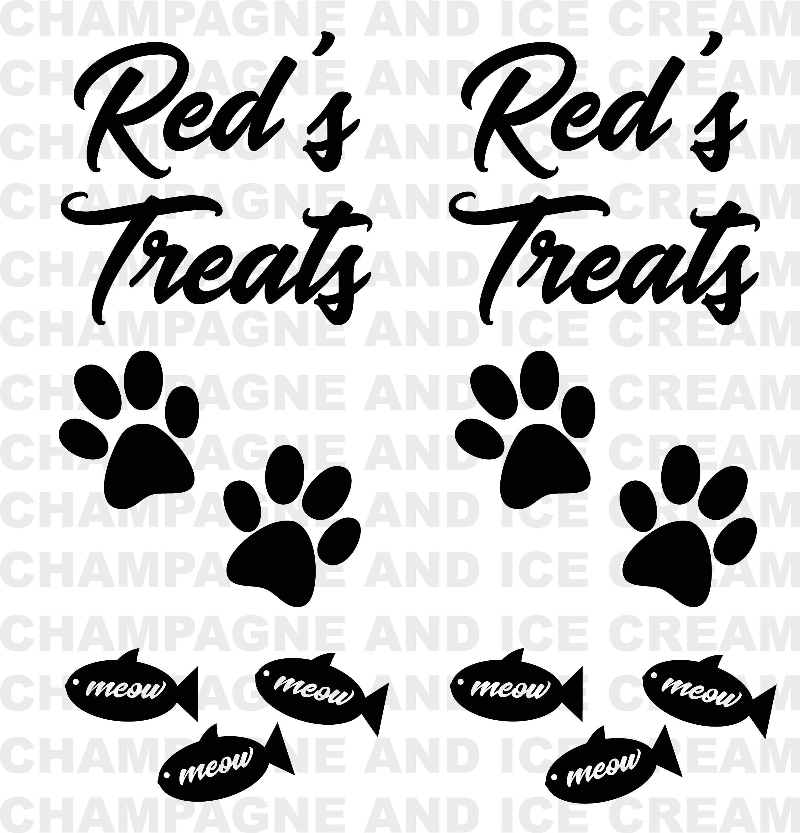 Personalized Cat Treat & Food Vinyl Decal Bundle. Customized Etsy