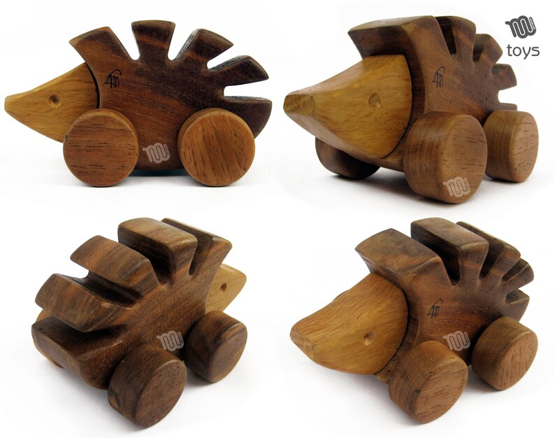 Hedgehog wood toy natural toy handmade Etsy