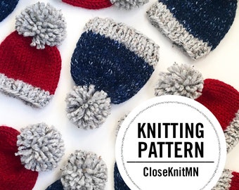 Knitting Pattern // Knit Baby Beanie // Baby Hat Pattern PDF // Easy Beginner Baby Hat // Knit Hat