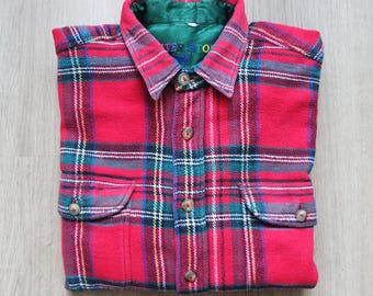 Chemise à manches longues en flanelle écossaise vert foncé A.P.C., €126