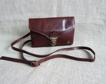 Small Brown Leather Bag Shoulder Bag Crossbody Bag Phone Bag