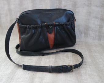 Vintage Black Women's Leather Crossbody Shoulder Bag Black Purse