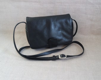 Women's Black Leather Shoulder Bag Crossbody Bag Black Leather Purse