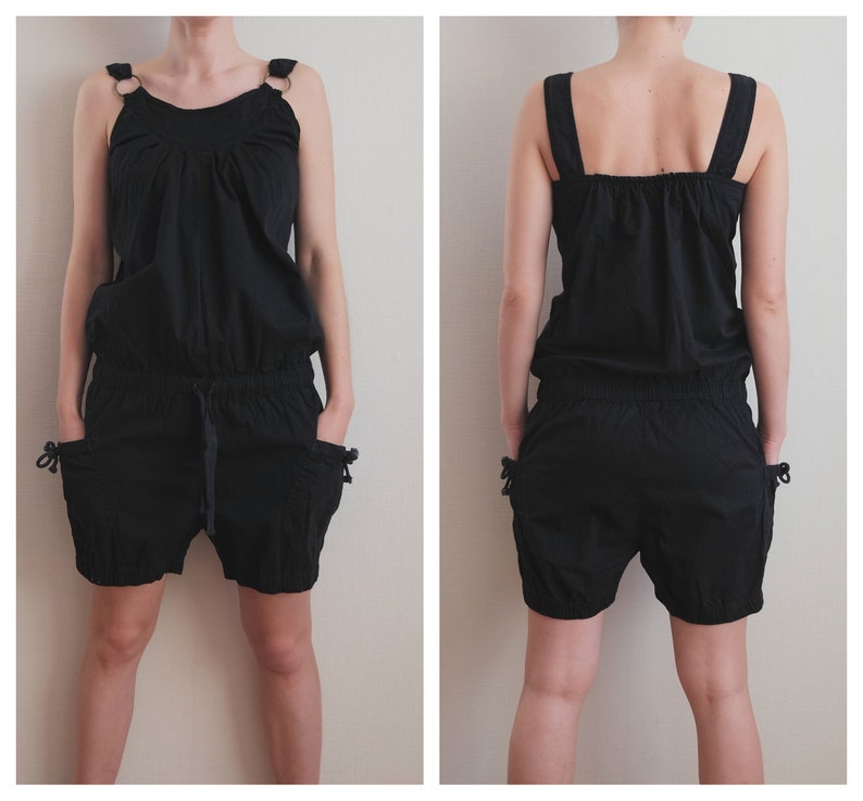 black romper overalls