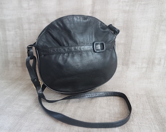 Sac à main en cuir noir pour femme Sac à bandoulière Sac à main en cuir noir