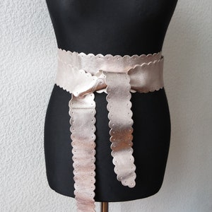 Vintage Women&#39;s  Silver Color Wrap Belt  Silver Leather Belt Obi Belt Knot Belt Waist Belt Oversized Belt Boho Belt