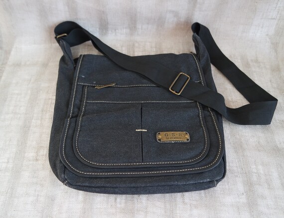 Vintage Canvas Crossbody Bag Black Canva Crossbod