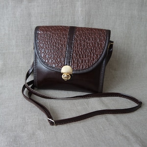 vintage Petit sac à bandoulière marron en similicuir pour femme Petit sac à main marron Sac de festival
