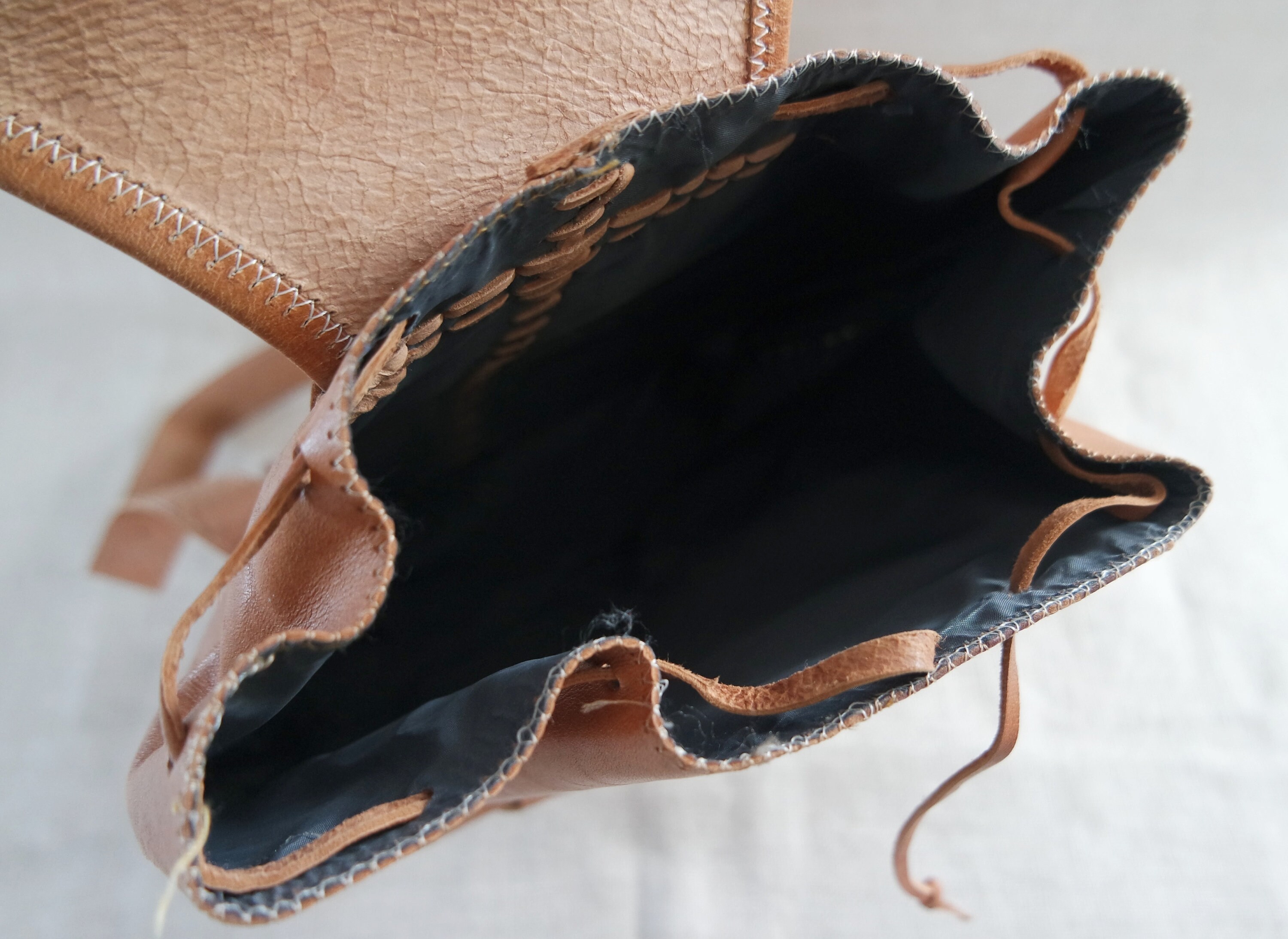 Cognac Brown Leather Backpack Leather Rucksack - Etsy display picture 1