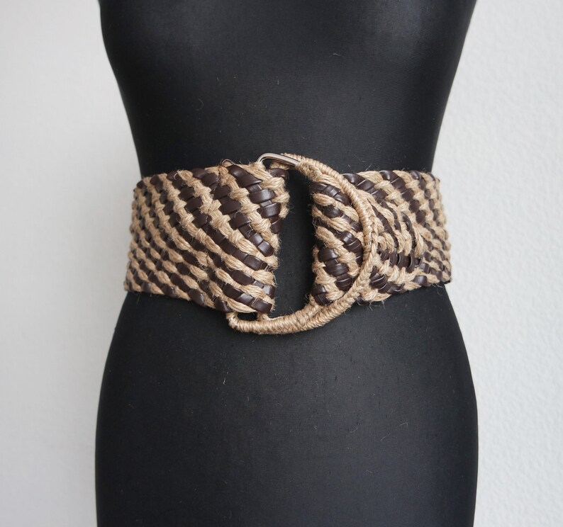 Vintage Brown Cord Belt Plaited Belt Braided Belt Waist Belt Etsy