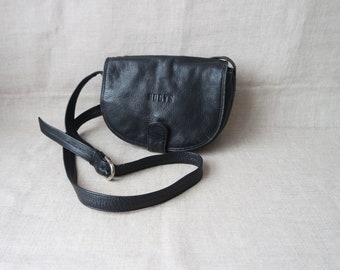 Women's Black Leather Shoulder Bag Crossbody Bag Black Leather Purse