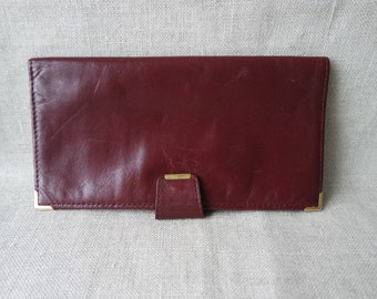 Étui pour passeport en cuir marron rouge : portefeuille de voyage en cuir de luxe - France Étui pour passeport en cuir marron rouge : portefeuille de voyage en cuir de luxe - France