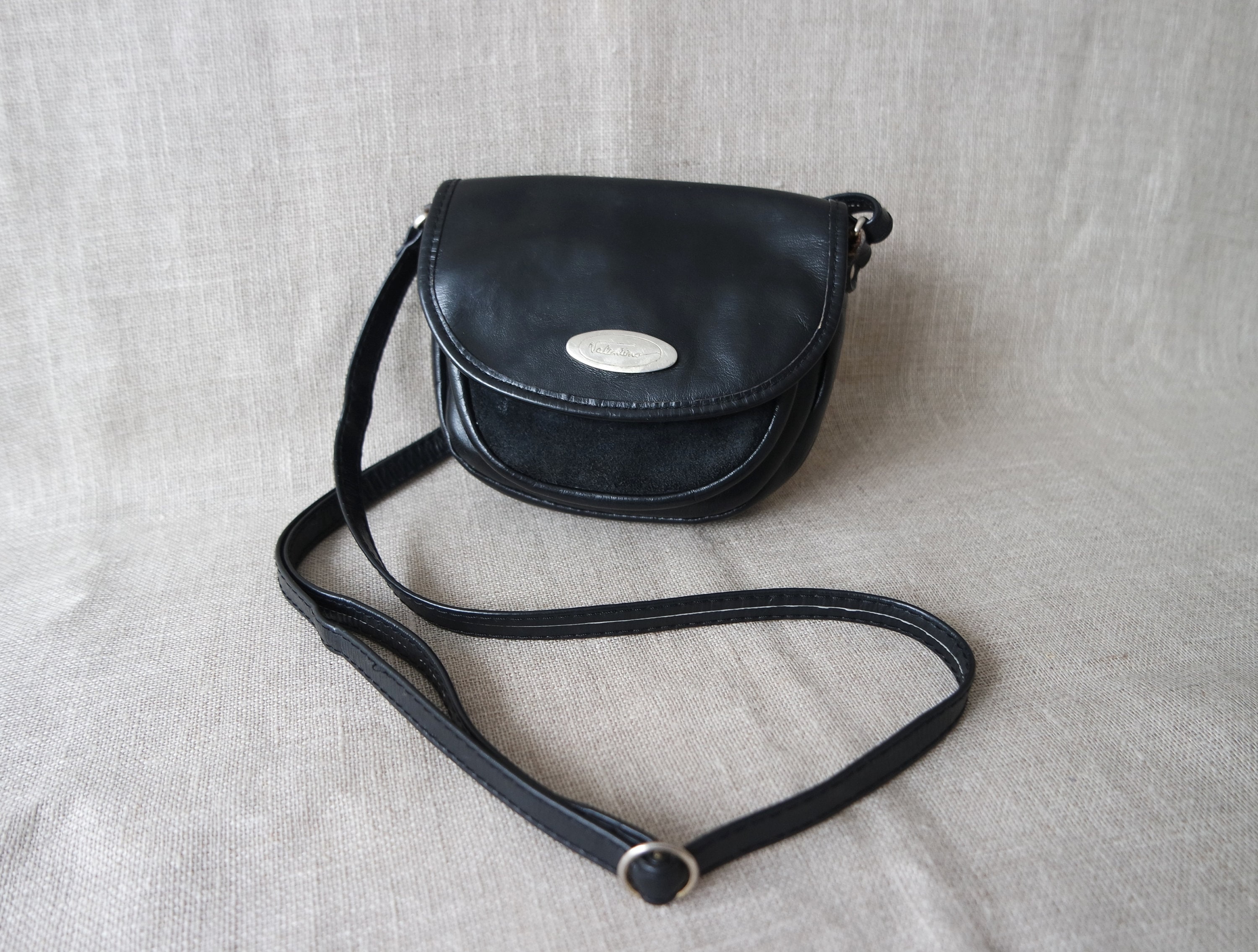 Sac à Bandoulière Vintage Noir En Simili Cuir - Taille Petit, Occasion, Style Rétro