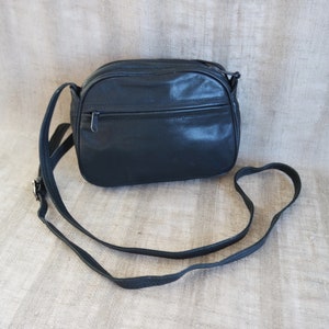 Vintage Dark Blue Leather Small Crossbody Bag  Blue Leather Shoulder Bag  Dark Blue Purse