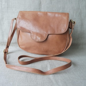 Vintage Women&#39;s  Brown Leather Bag Shoulder Bag Crossbody Bag Brown Purse