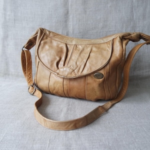 Vintage Brown Women&#39;s Leather Bag Hobo Bag Shoulder Bag Patchwork Bag  Brown Leather Purse