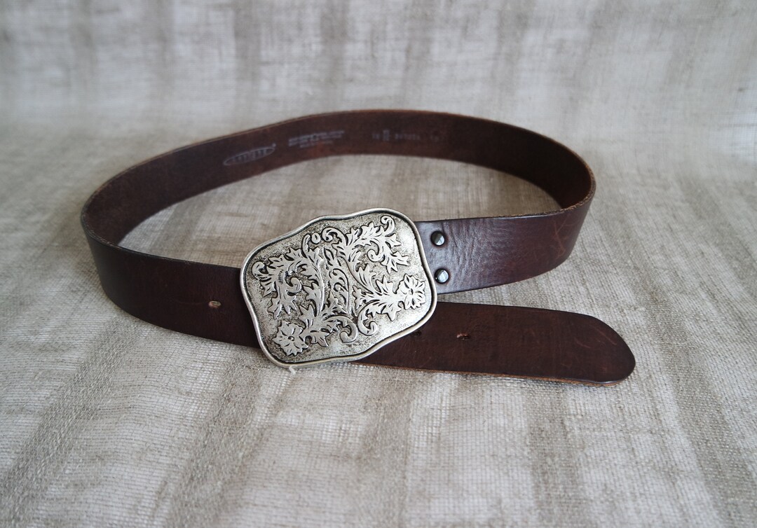 Dark Brown Narrow Textured Belt