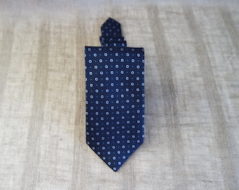 Vintage Men's Classic Style Silk Necktie Dark Blue  Dot Print Tie