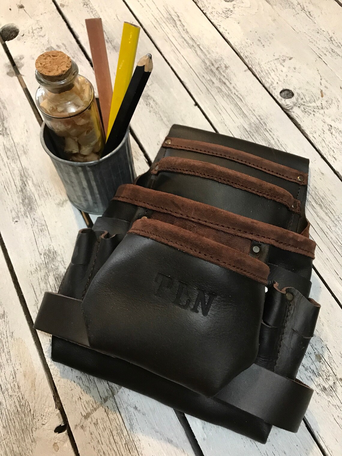 Premium Leather Tool Belt Monogramed Leather Tool Belt Etsy