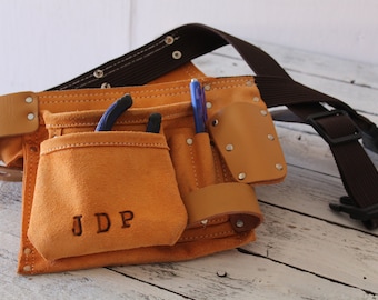 Tool Belt - Monogramed Tool Belt - Perfect Wedding Gift - Batchler Party Gift - Groomsmen Gift - Fathers Day Gift-
