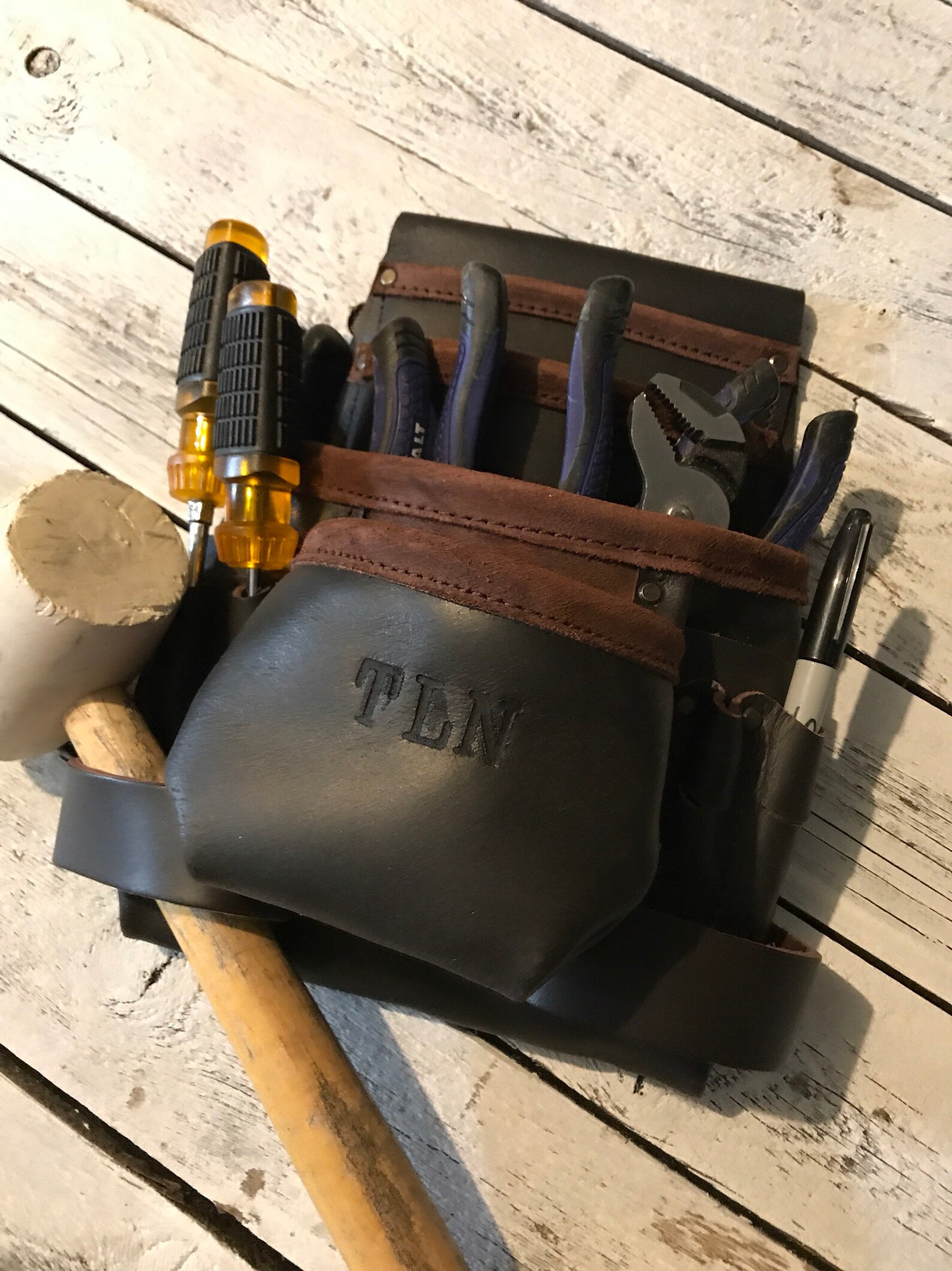 Premium Leather Tool Belt Monogramed Leather Tool Belt Etsy
