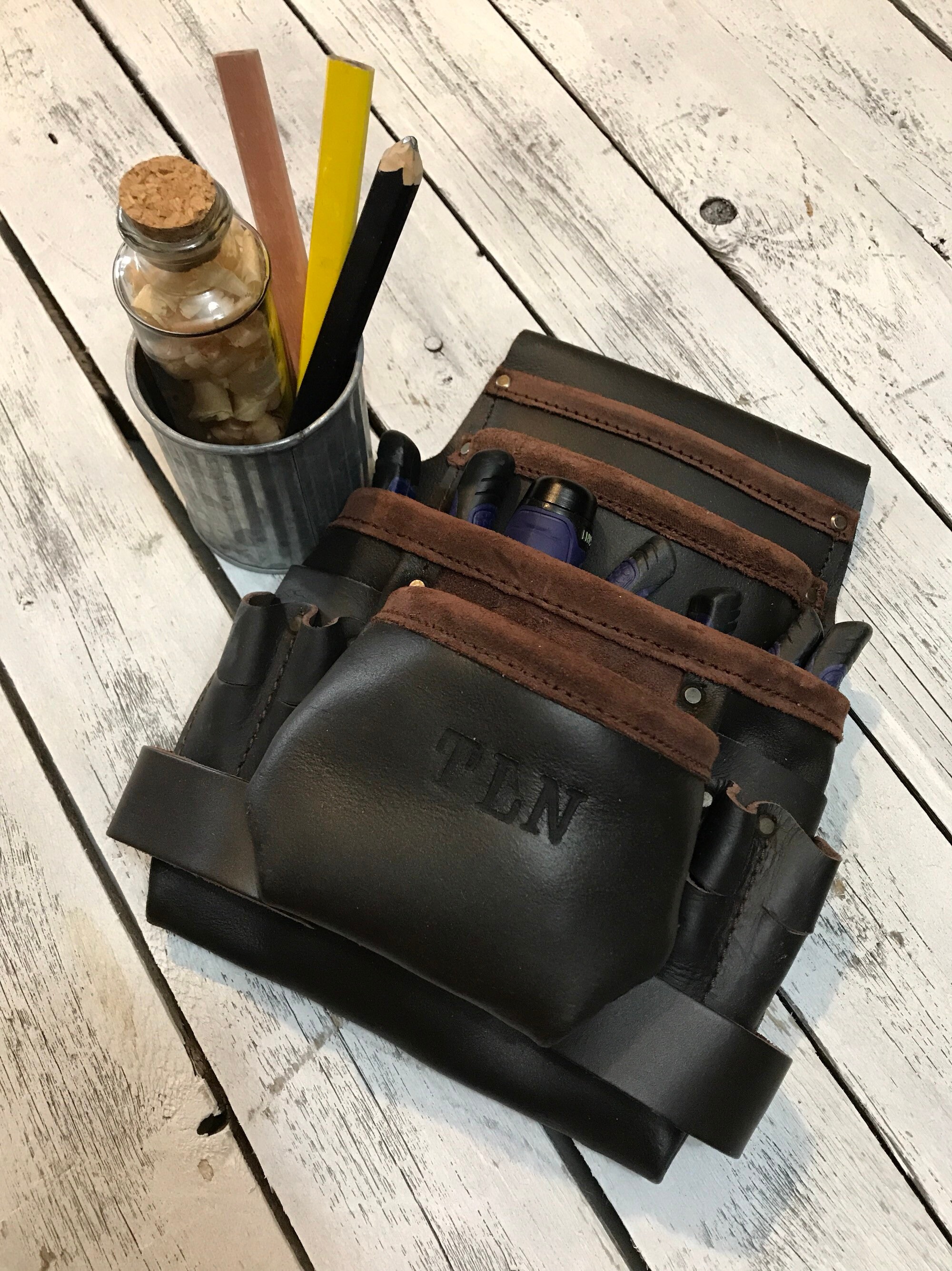 Premium Leather Tool Belt Monogramed Leather Tool Belt Etsy