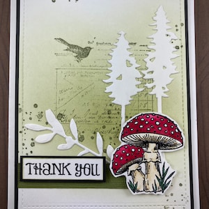 Handmade Amanita Mushroom Thank You Card – Nature Appreciation