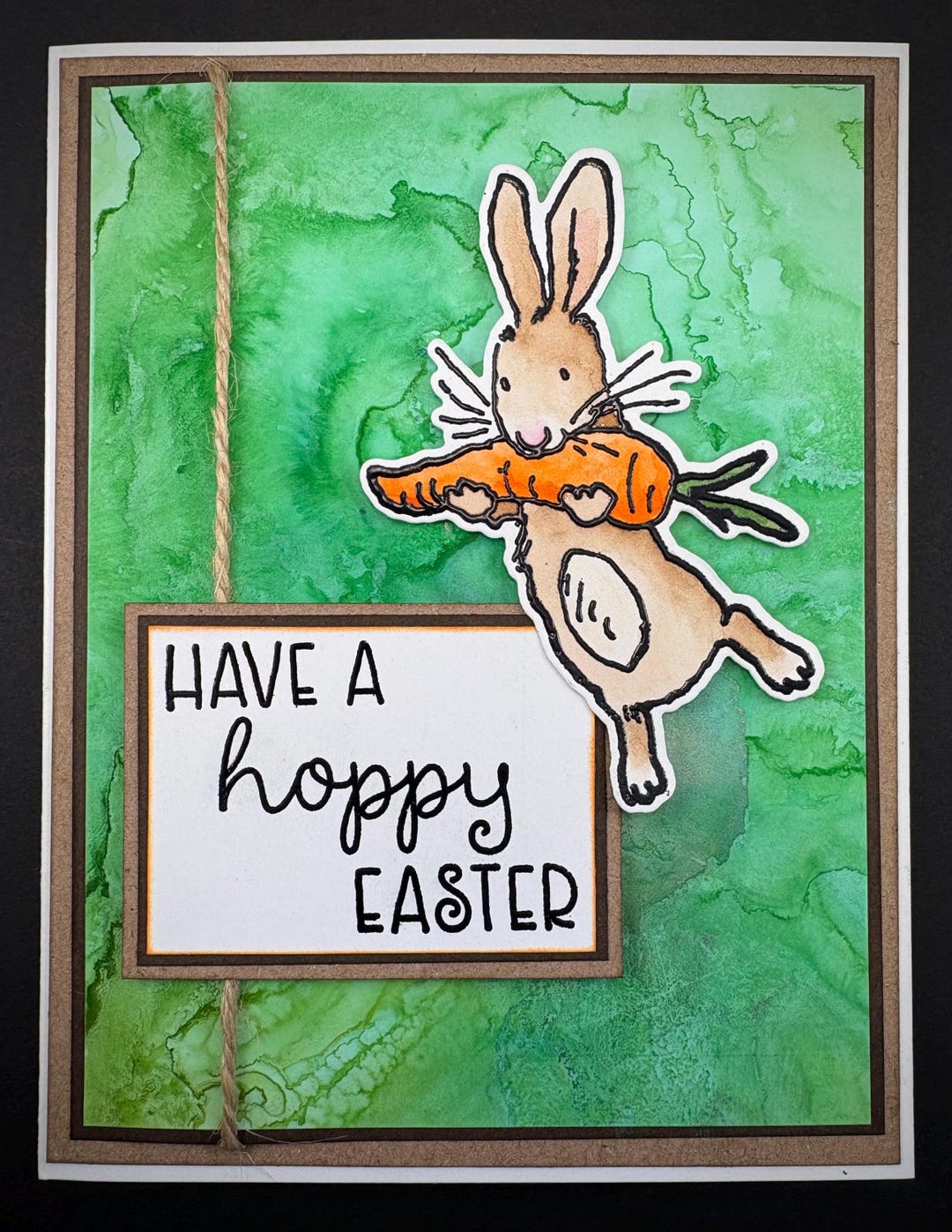 Handmade Bunny Easter Card – Alcohol Ink Art - Etsy