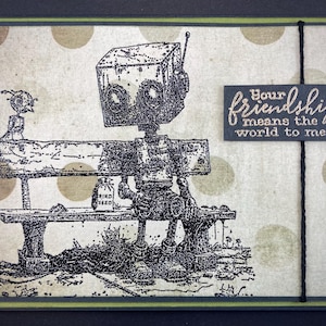 Friendship Card - Robot Card - Robots - Bird Card - Birthday Card