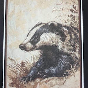 Badger Card - Blank Cards - Blank Badger Card - Badgers - Badger Birthday Card - Badger Friendship Card - Badger Notecard - Blank Notecard