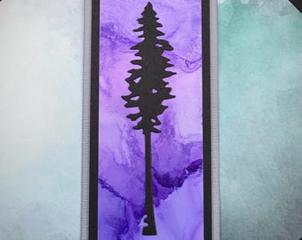 Handmade Alcohol Ink Tree Bookmark - Nature Lover Gift