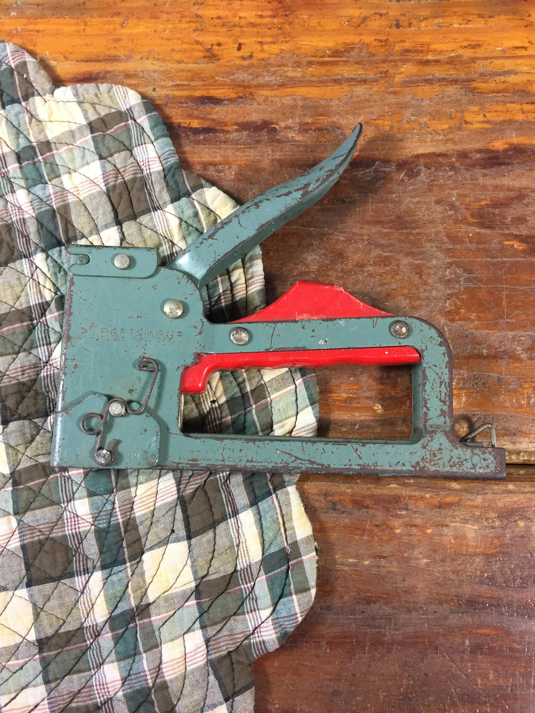 Vintage Green and Red Staple Gun Craftsman Made In USA Old Etsy