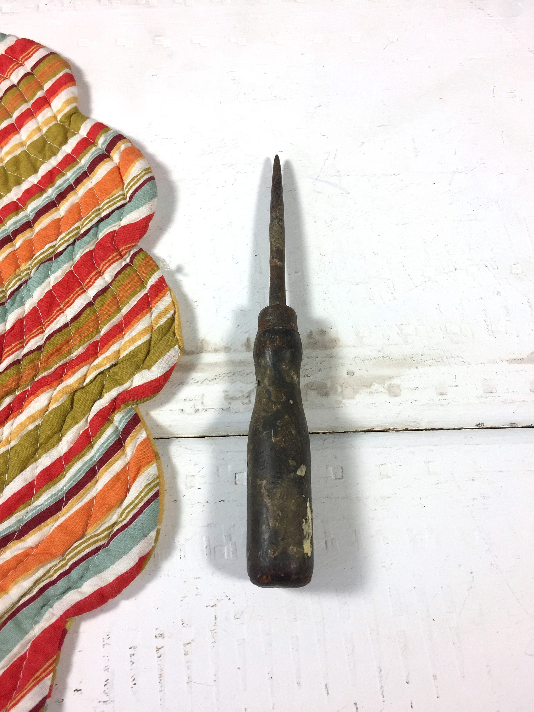 Vintage Brown Awl Wooden Handle Awl Vintage Artist Tools Etsy