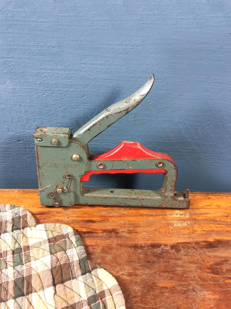 Vintage Green and Red Staple Gun Craftsman Made In USA Old Etsy