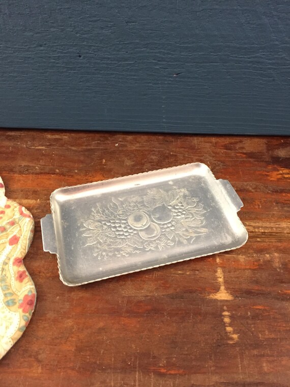 Vintage Silver Dresser Tray Dresser Dish Serving Plate Etsy