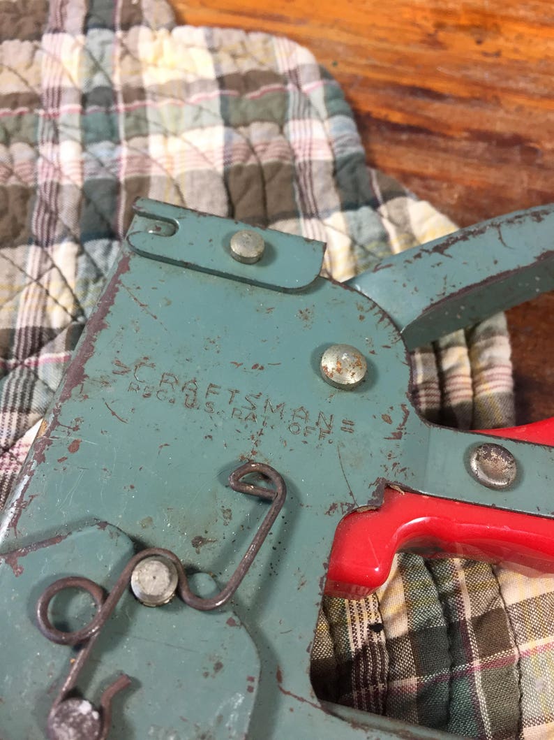 Vintage Green and Red Staple Gun Craftsman Made In USA Old Etsy