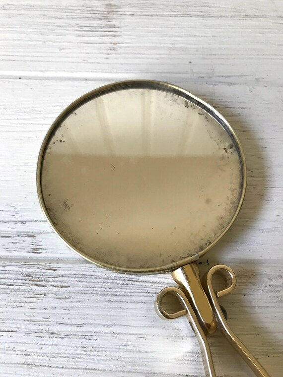 Vintage Hand Mirror Held Bathroom Makeup Mirrors Vanity Accessories Decorative Gold Photography Props - Vintage Hand Held Mirrors Vintage Hand Mirror Held Bathroom Makeup Mirrors Vanity Accessories Decorative Gold Photography Props - Vintage Hand Held Mirrors