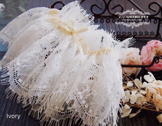 Beautiful Wedding Garter Bridal Garterscute White Lace Etsy