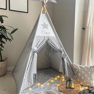 White & dusty pink Teepee Tent for Kids, Tent for kids , Kids teepees, Kids Tent , Indoor Kids Tent , Kids Tent Sleepover Party, Toddler