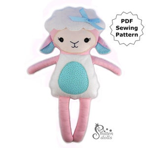 Lamb Sewing Pattern PDF Stuffed Toy Softie Instant Download
