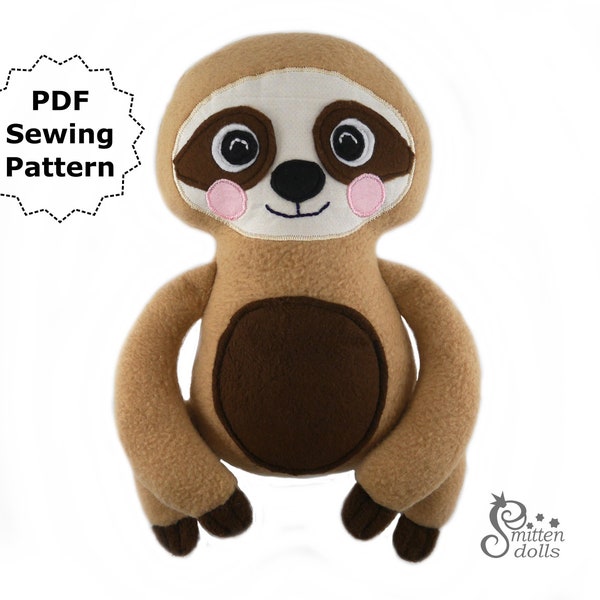 Patrón de costura Perezoso, patrón perezoso, patrón peluche perezoso, peluche perezoso, patrón perezoso pdf, patrón pdf perezoso, peluche perezoso, tutorial perezoso