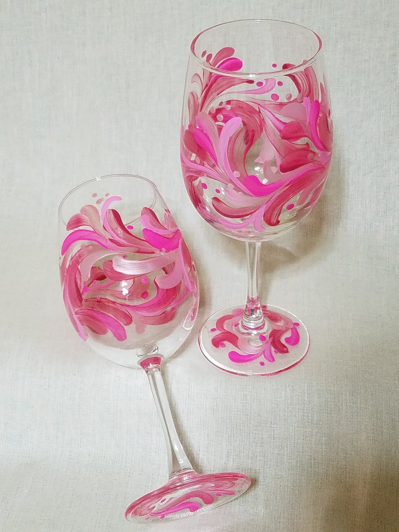 Copa de vino rosa tallo rosado apasionado vidrio de vino ...
