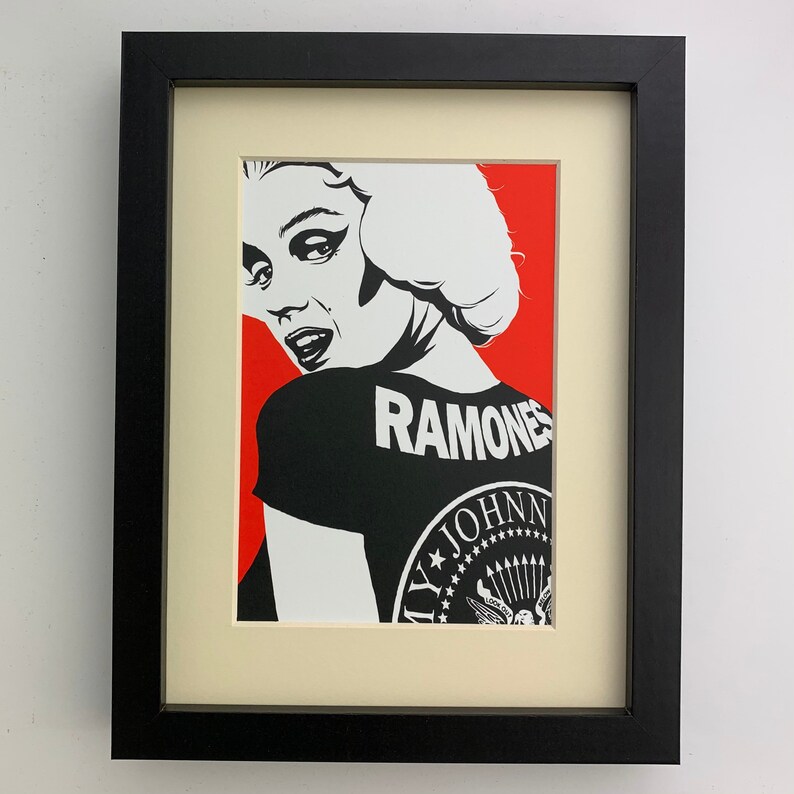 Ramones Girl Rock Wall Art Birthday or Anniversary gift. Picture Frame Graphic Design Fan Art Framed Print