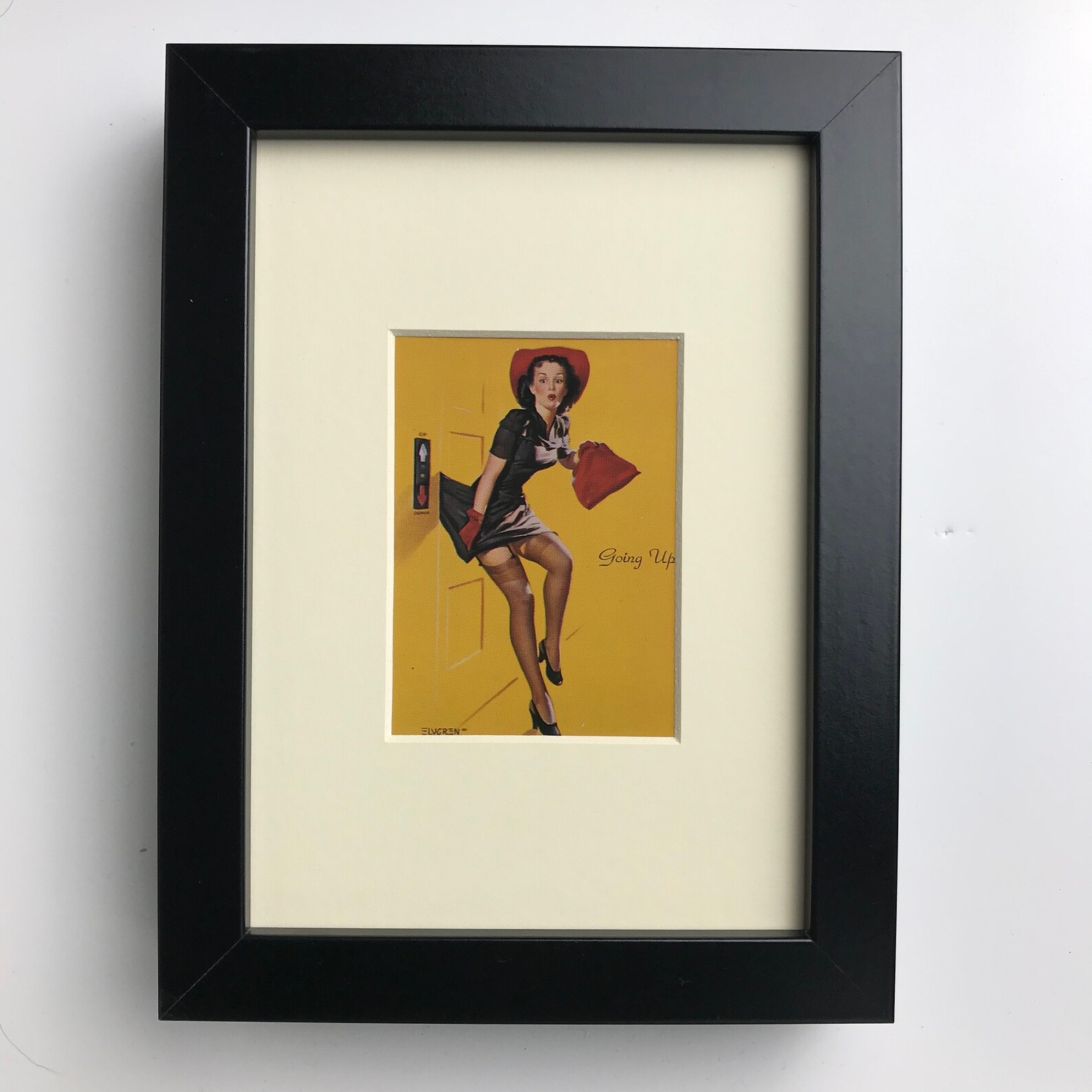 Gil Elvgren Elevator Framed Print Calendar Girl Wall Art Etsy