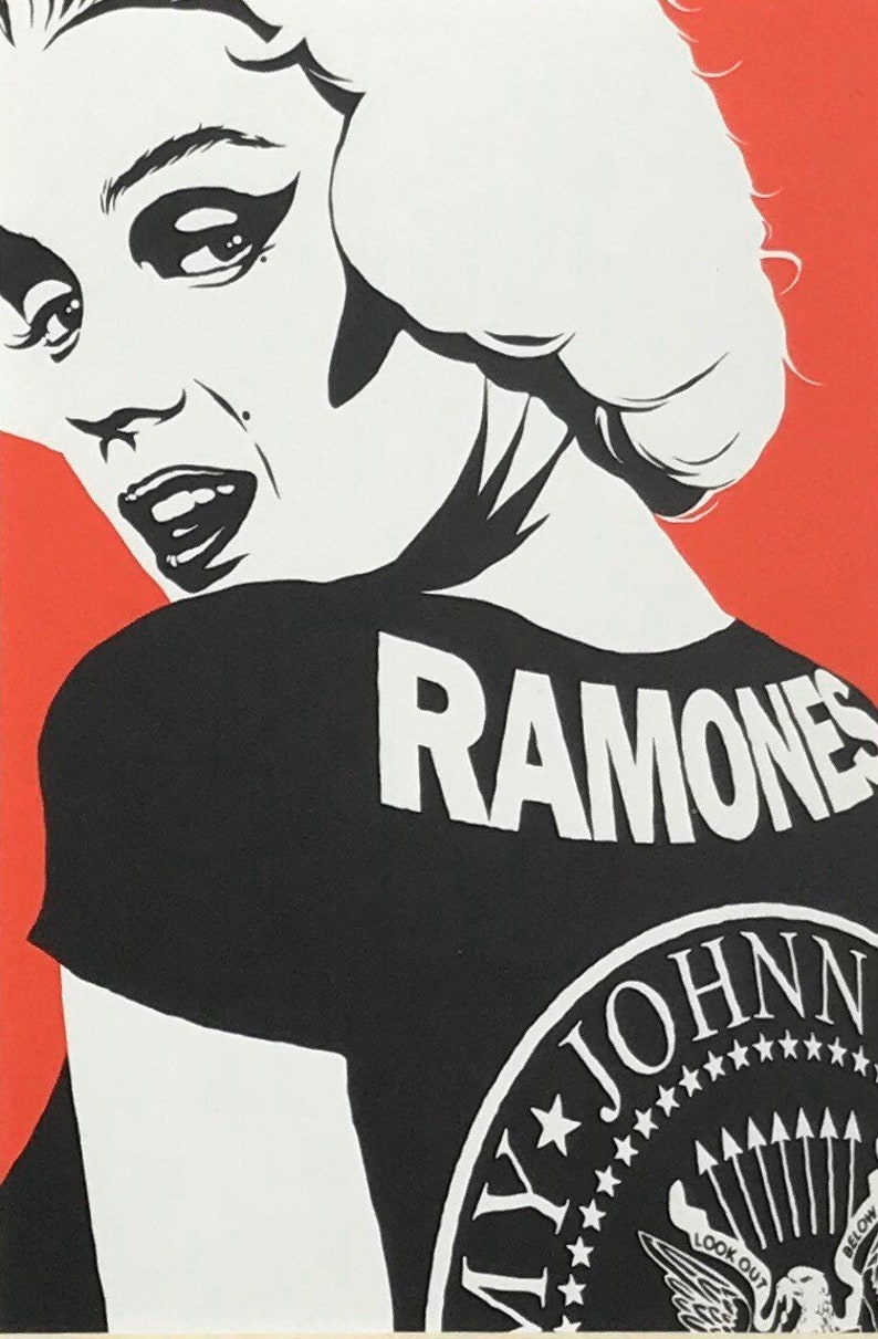 Ramones Girl Rock Wall Art Birthday or Anniversary gift. Picture Frame Graphic Design Fan Art Framed Print